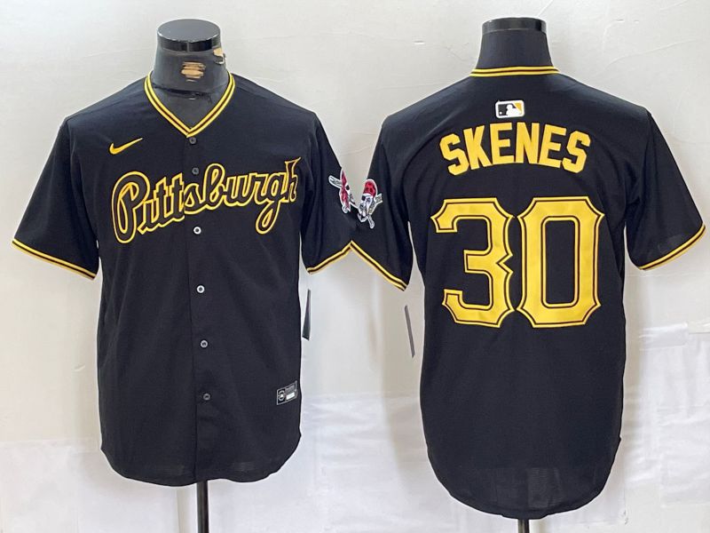 Men Pittsburgh Pirates 30 Skenes Black Game 2024 Nike MLB Jersey style 3